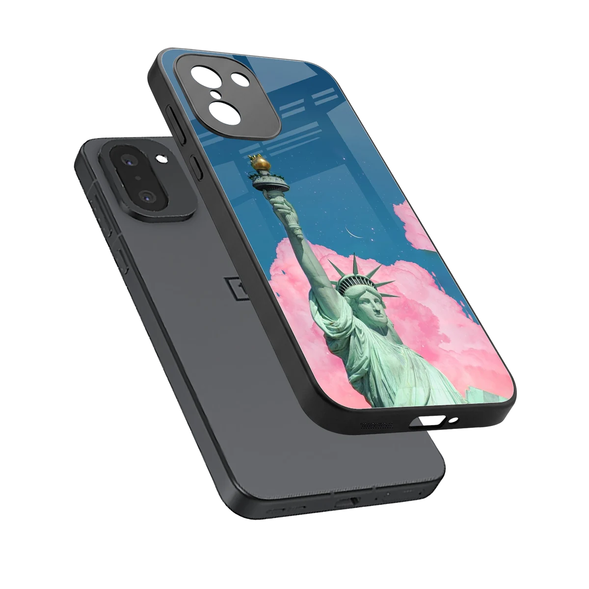 Dreamy Freedom sleek oneplus 15r cover with tempered glass back and TPU edges