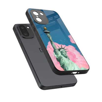 Dreamy Freedom sleek oneplus 15r cover with tempered glass back and TPU edges