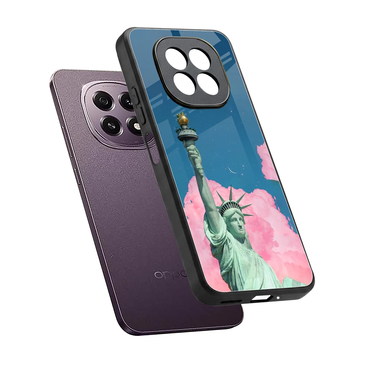Dreamy Freedom sleek oppo f29 5g cover with tempered glass back and TPU edges