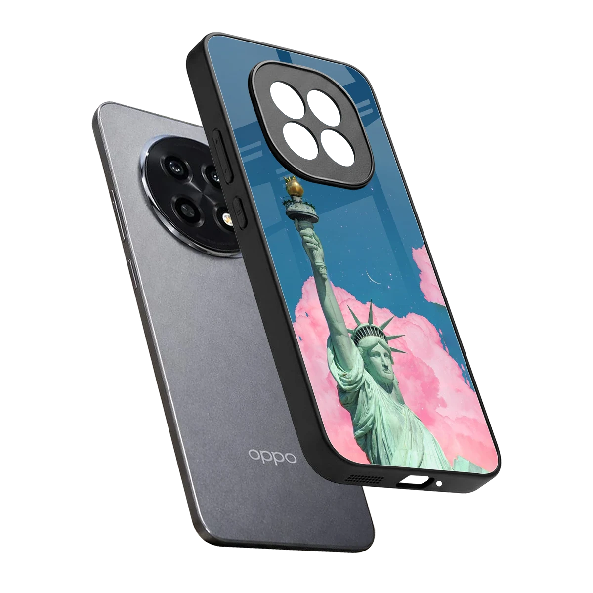 Dreamy Freedom sleek oppo f29 pro 5g cover with tempered glass back and TPU edges