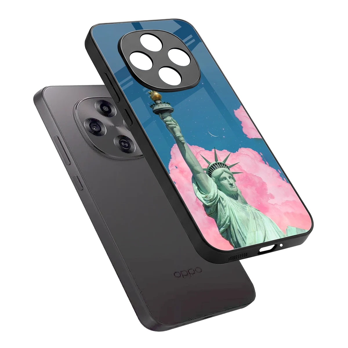 Dreamy Freedom sleek oppo f31 pro 5g cover with tempered glass back and TPU edges