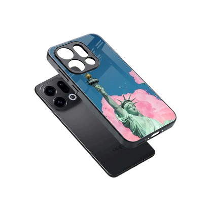 Dreamy Freedom sleek oppo find x9 cover with tempered glass back and TPU edges