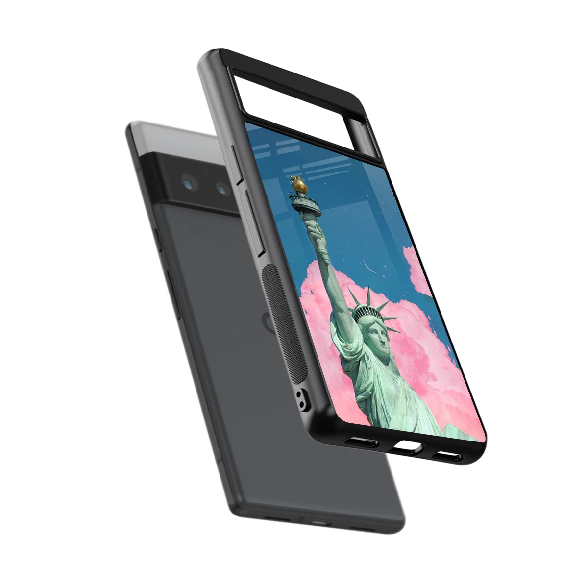 Dreamy Freedom sleek google pixel 6 pro cover with tempered glass back and TPU edges