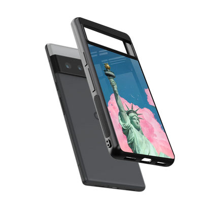 Dreamy Freedom sleek google pixel 6 pro cover with tempered glass back and TPU edges