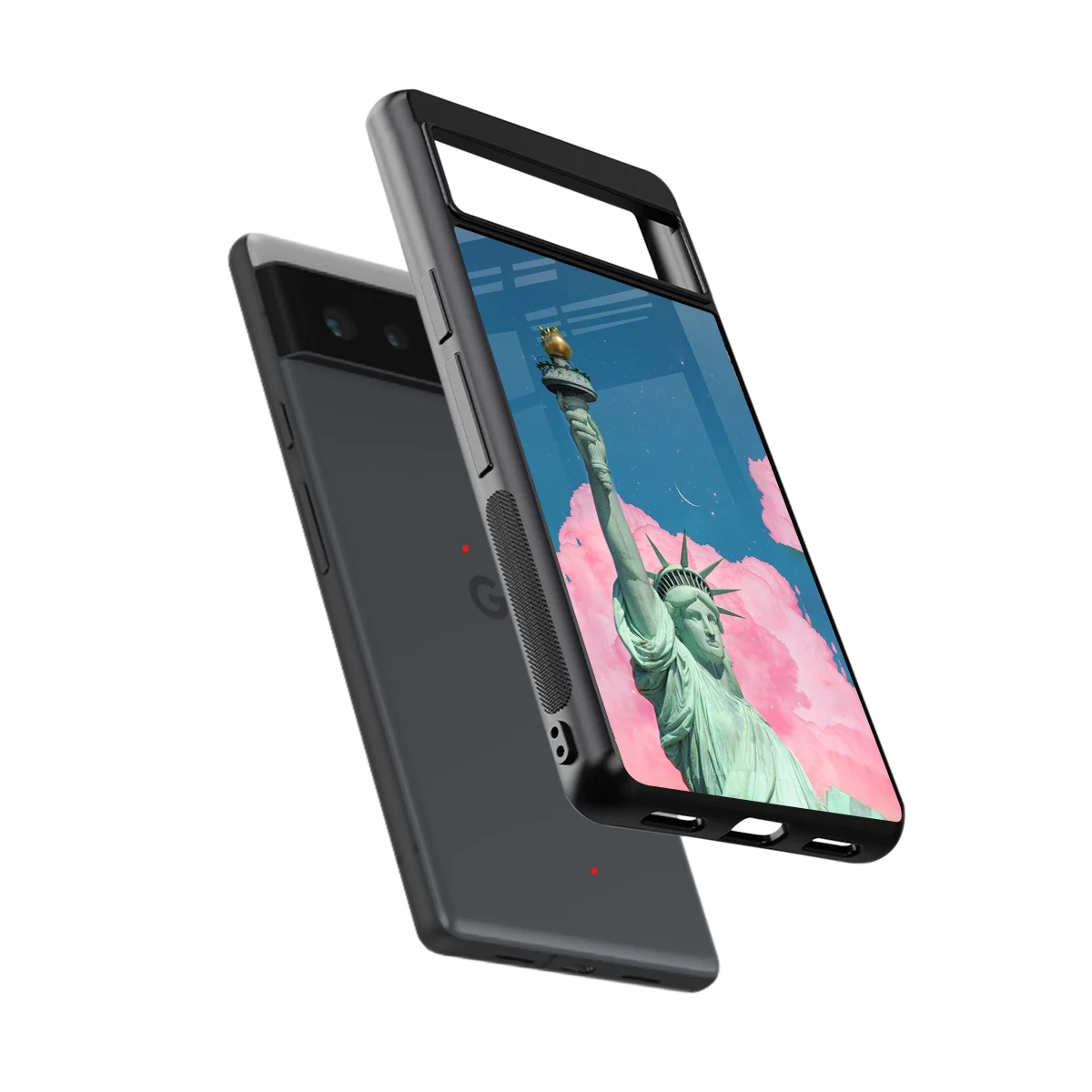 Dreamy Freedom sleek google pixel 6 cover with tempered glass back and TPU edges