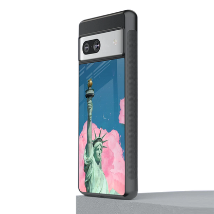 Dreamy Freedom stylish phone case for google pixel 7a | glossy glass and slim fit