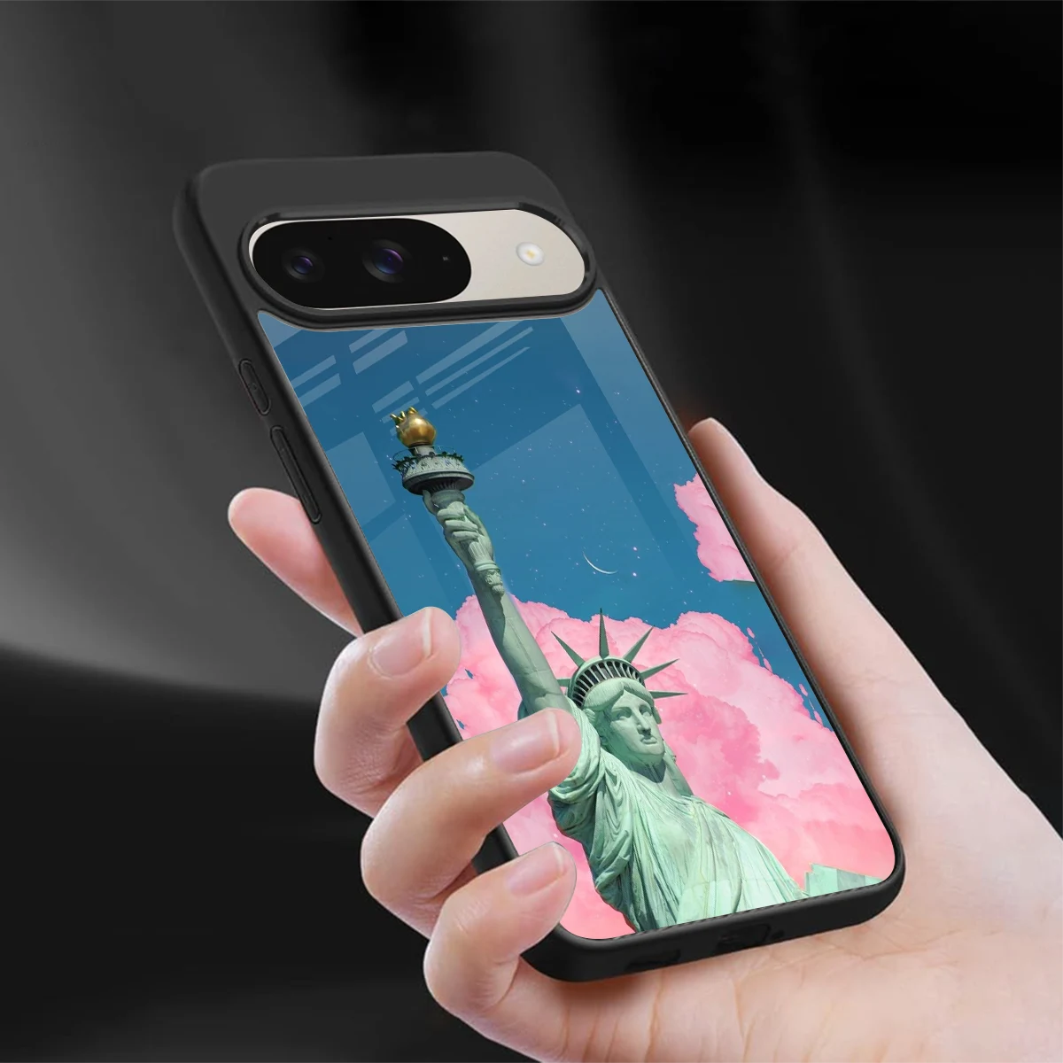 Dreamy Freedom sleek google pixel 9 cover with tempered glass back and TPU edges