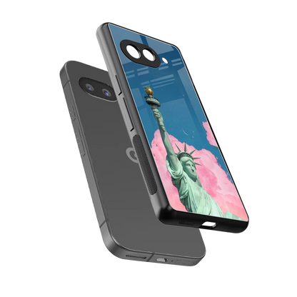 Dreamy Freedom sleek google pixel 9a cover with tempered glass back and TPU edges