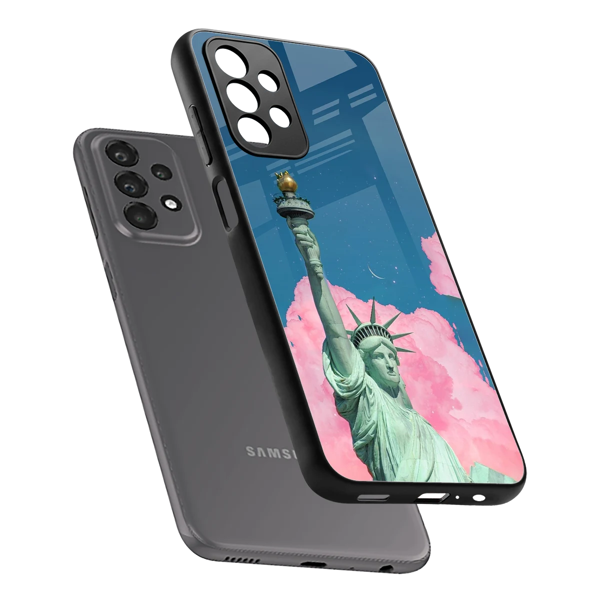 Dreamy Freedom sleek samsung galaxy a23 cover with tempered glass back and TPU edges
