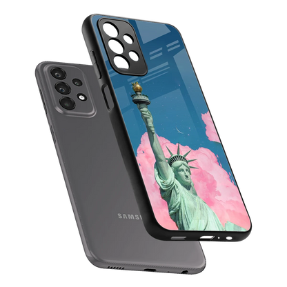 Dreamy Freedom sleek samsung galaxy a23 cover with tempered glass back and TPU edges
