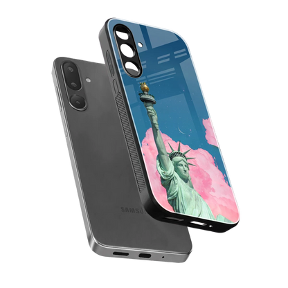 Dreamy Freedom sleek samsung galaxy m56 5g cover with tempered glass back and TPU edges