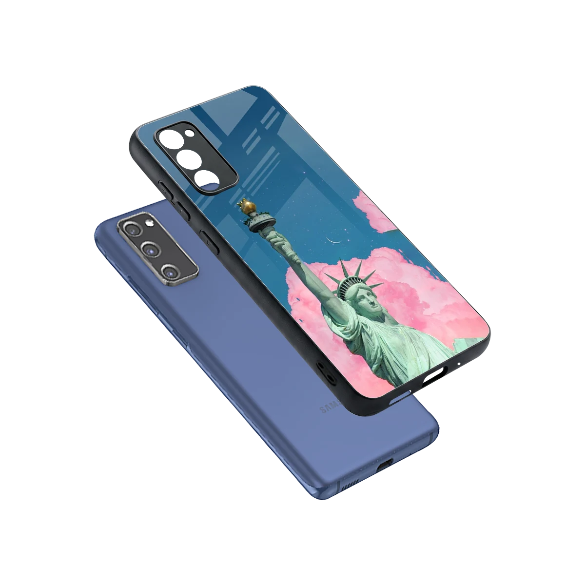 Dreamy Freedom sleek samsung galaxy s20 fe cover with tempered glass back and TPU edges