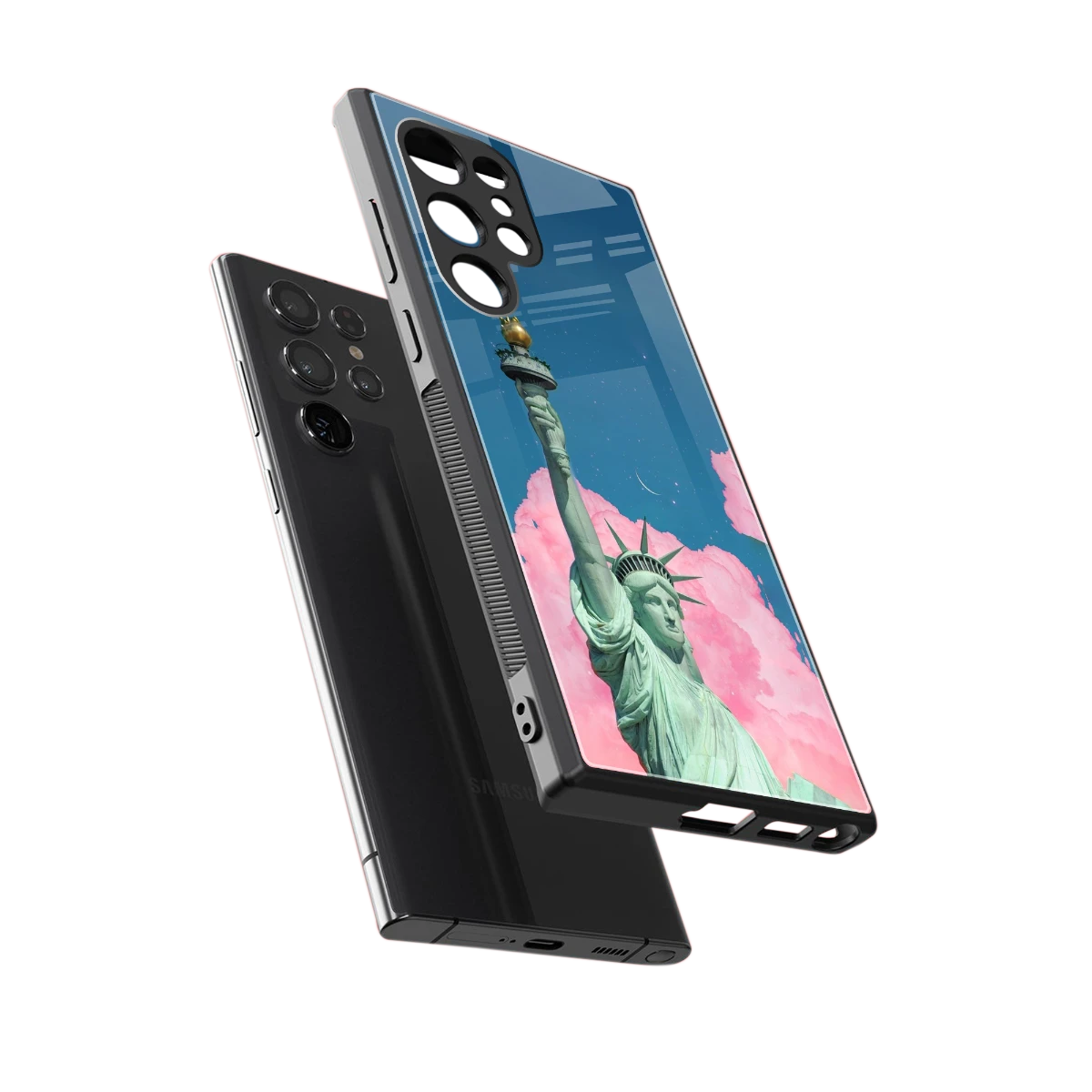 Dreamy Freedom sleek samsung galaxy s23 ultra cover with tempered glass back and TPU edges