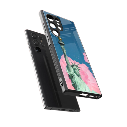 Dreamy Freedom sleek samsung galaxy s23 ultra cover with tempered glass back and TPU edges