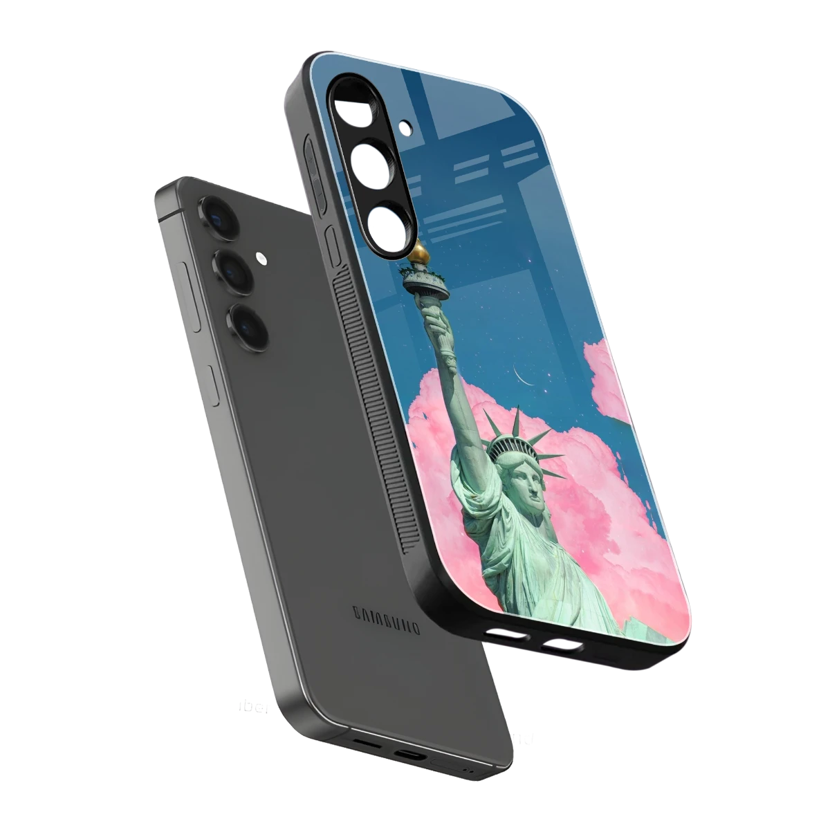 Dreamy Freedom sleek samsung galaxy s23 plus cover with tempered glass back and TPU edges