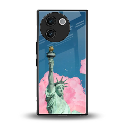 Dreamy Freedom back phone cover | glass case for vivo v30e