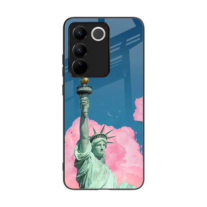 Dreamy Freedom back phone cover | glass case for vivo v27 5g