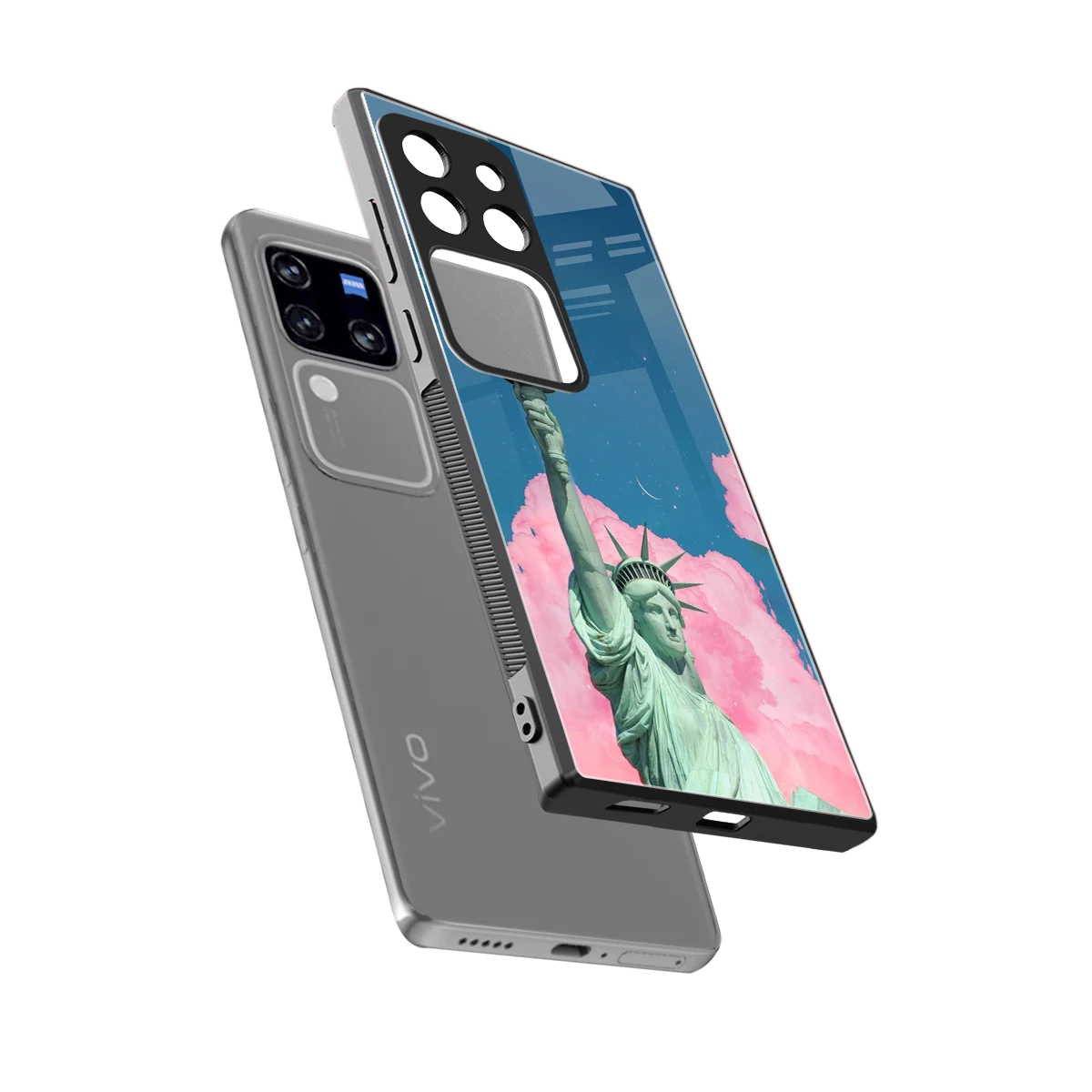 Dreamy Freedom sleekvivo v30 pro cover with tempered glass back and TPU edges