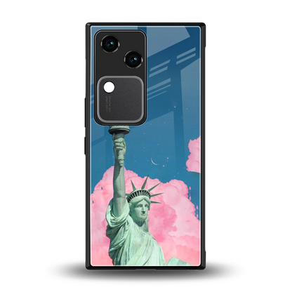 Dreamy Freedom back phone cover | glass case for vivo v30