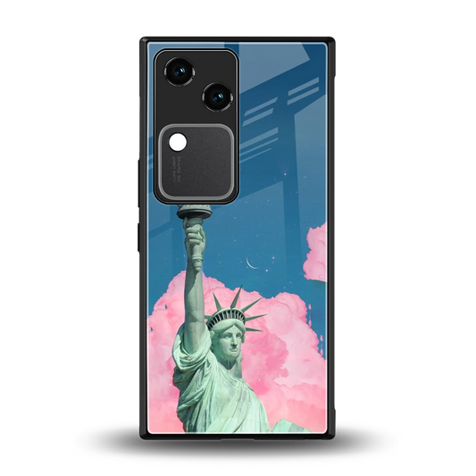 Dreamy Freedom back phone cover | glass case for vivo v30