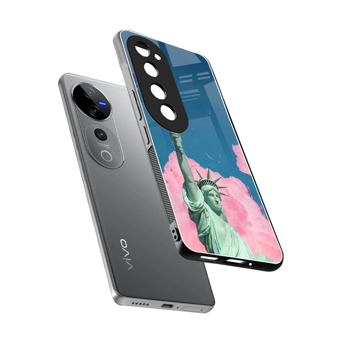 Dreamy Freedom sleek vivo v40 pro cover with tempered glass back and TPU edges
