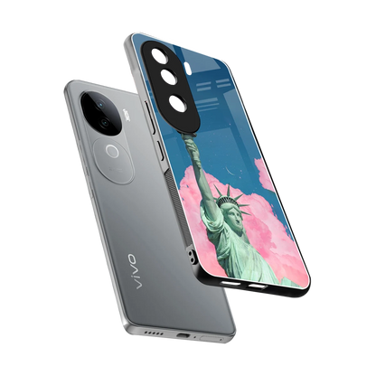 Dreamy Freedom sleek vivo v40e cover with tempered glass back and TPU edges