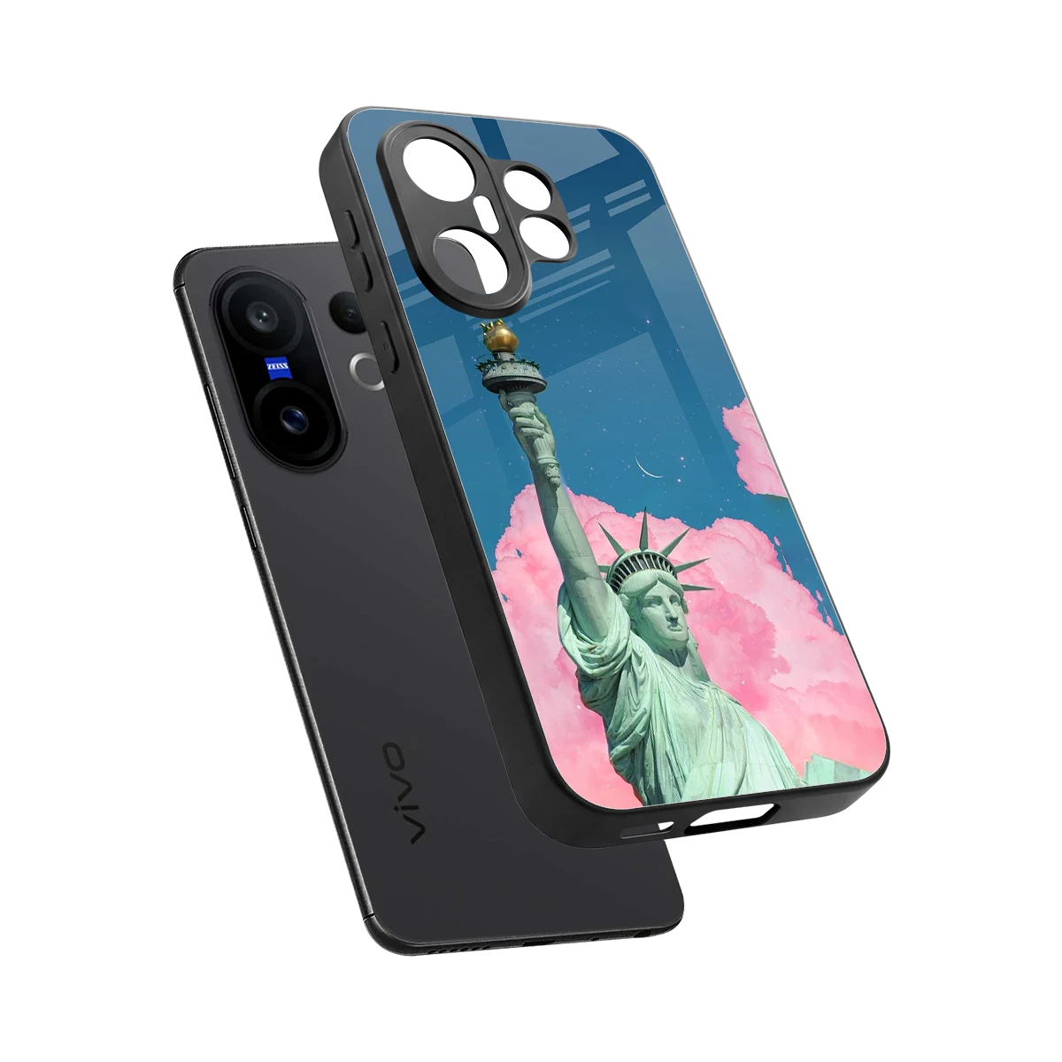 Dreamy Freedom sleek vivo x200 fe cover with tempered glass back and TPU edges