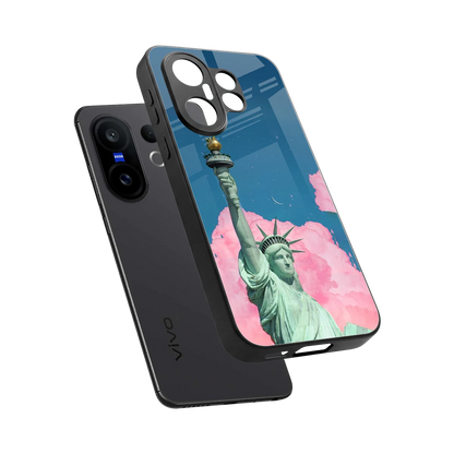 Dreamy Freedom sleek vivo x200 fe cover with tempered glass back and TPU edges