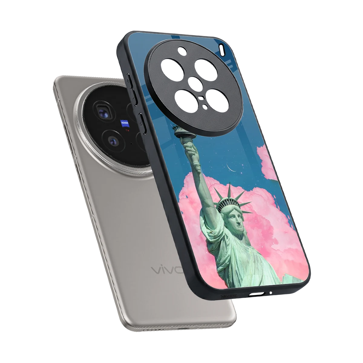 Dreamy Freedom sleek vivo x200 pro cover with tempered glass back and TPU edges