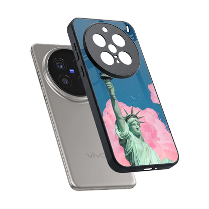 Dreamy Freedom sleek vivo x200 pro cover with tempered glass back and TPU edges