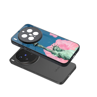 Dreamy Freedom sleek vivo x300 pro cover with tempered glass back and TPU edges