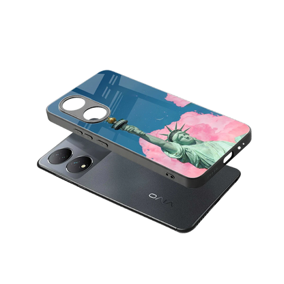Dreamy Freedom sleek Vivo-y100 cover with tempered glass back and TPU edges