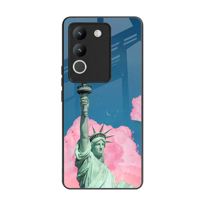 Dreamy Freedom back phone cover | glass case for vivo y200 5g