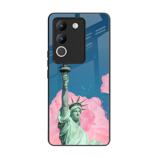 Dreamy Freedom back phone cover | glass case for vivo y200 5g