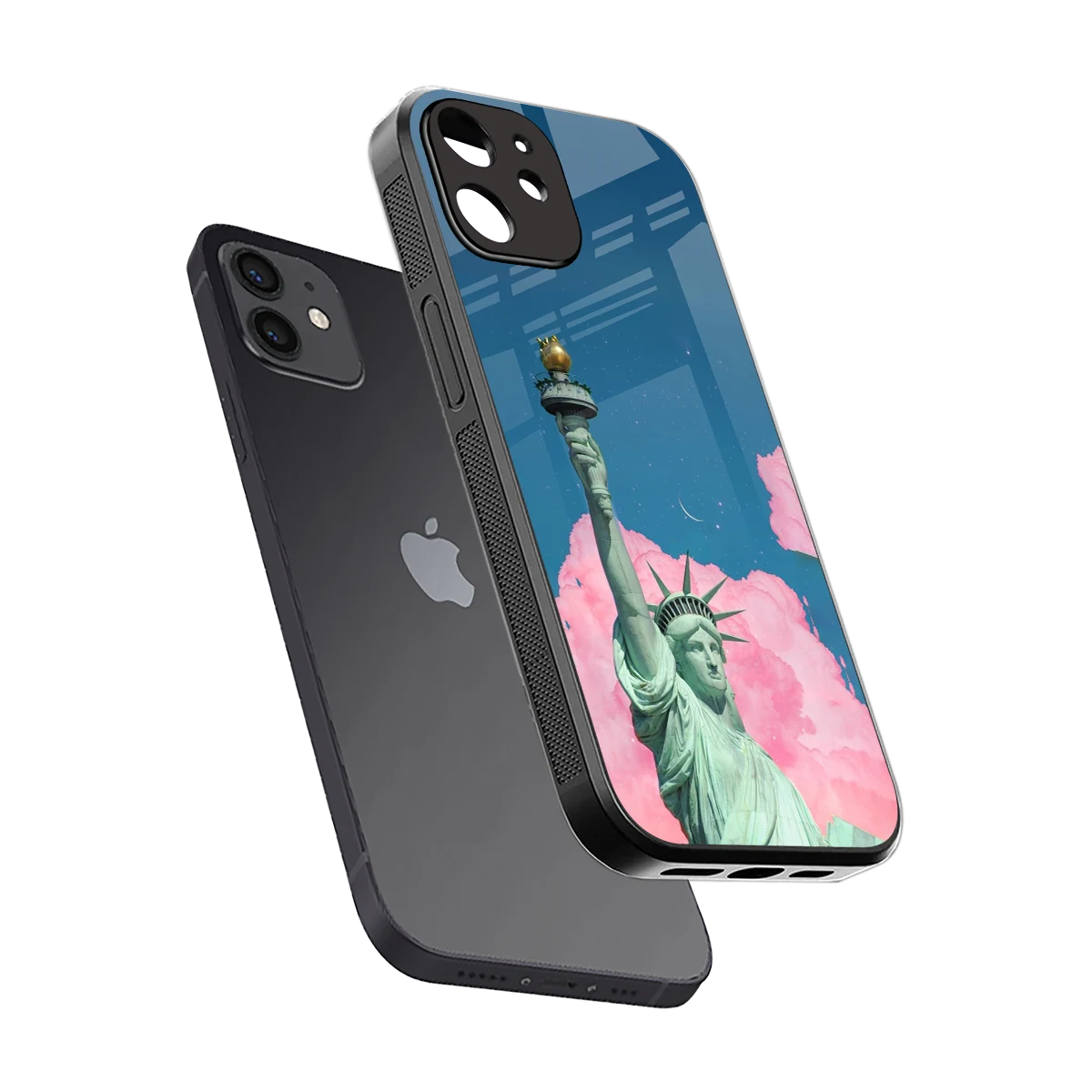 Dreamy Freedom sleek iphone 12 cover with tempered glass back and TPU edges