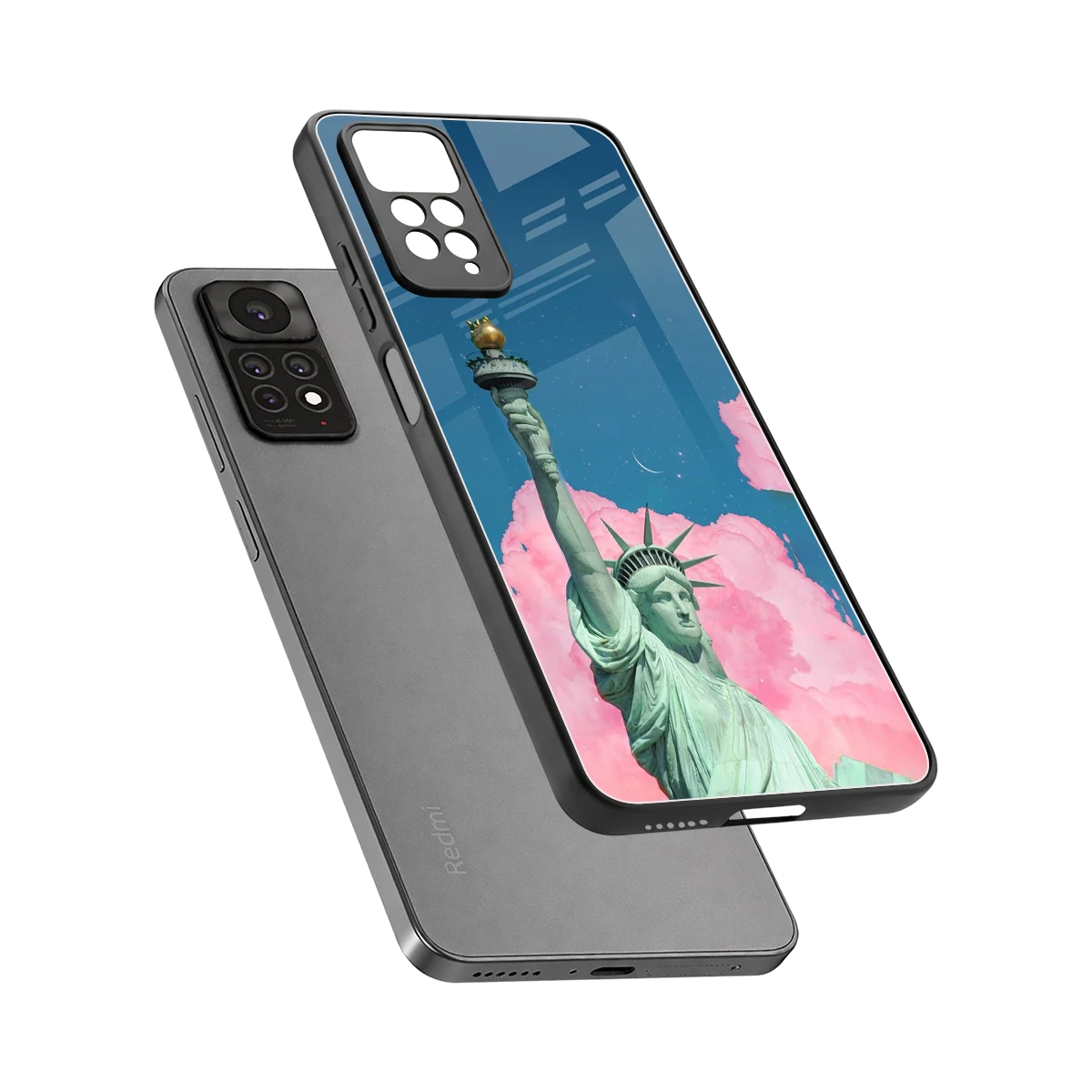 Dreamy Freedom sleek redmi note 11 pro cover with tempered glass back and TPU edges