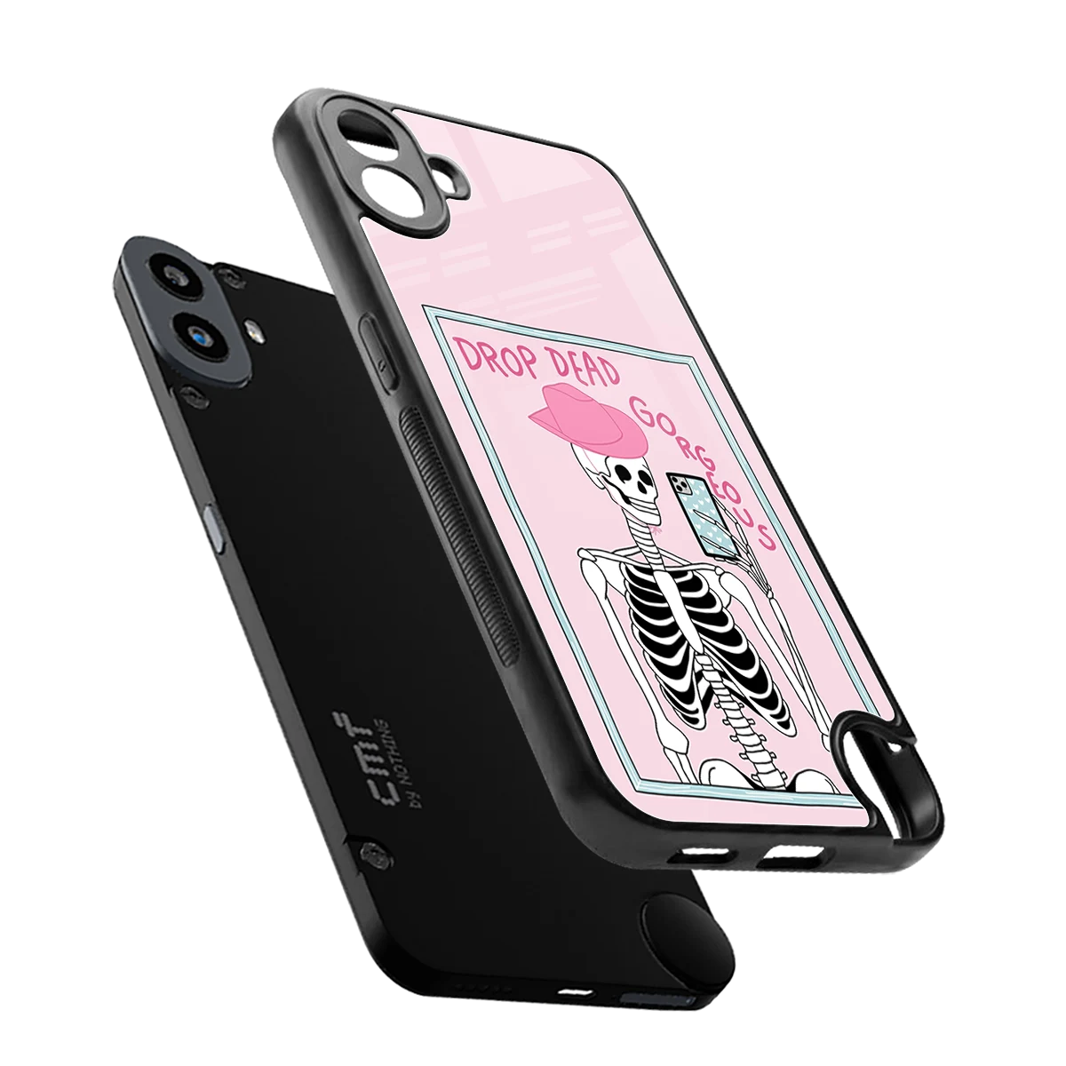 Drop Dead Gorgeous sleek cmf nothing phone 1 cover with tempered glass back and TPU edges