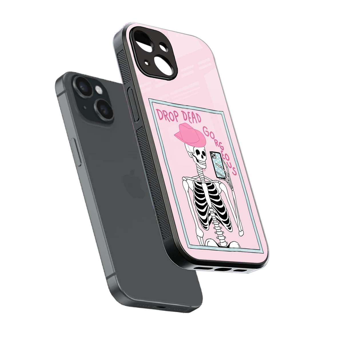 Drop Dead Gorgeous sleek iphone 14 cover with tempered glass back and TPU edges