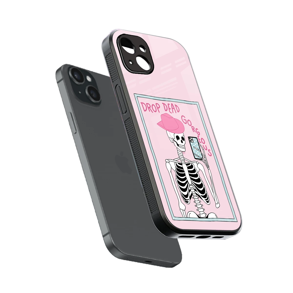 Drop Dead Gorgeous sleek iphone 14 plus cover with tempered glass back and TPU edges