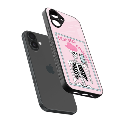 Drop Dead Gorgeous sleek iPhone 16 cover with tempered glass back and TPU edges