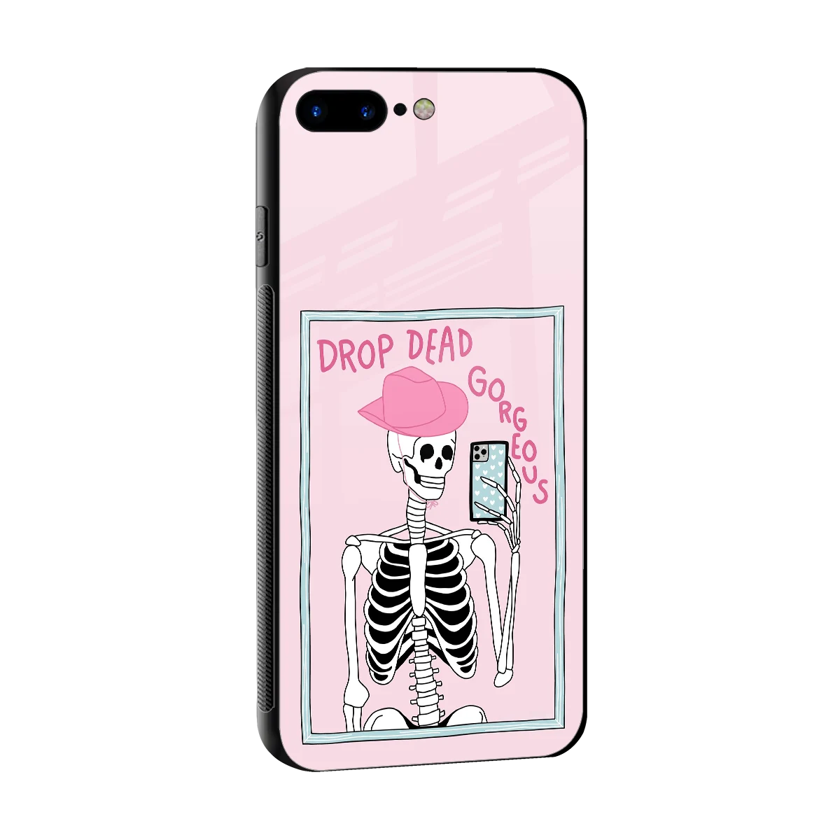 Drop Dead Gorgeous sleek iphone 8 plus cover with tempered glass back and TPU edges