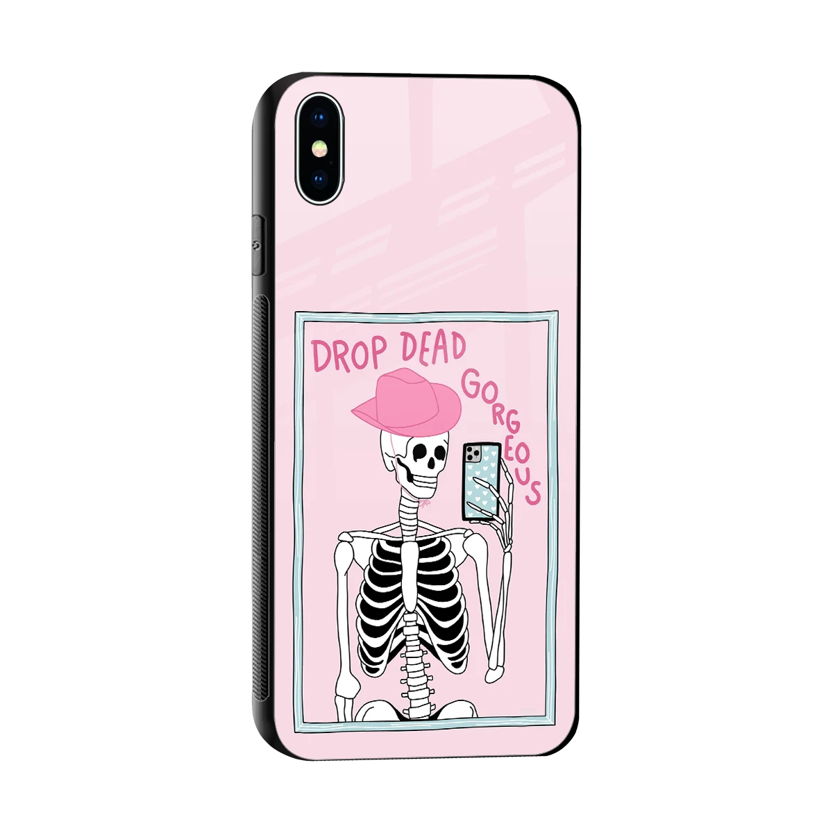 Drop Dead Gorgeous sleek iphone xs max cover with tempered glass back and TPU edges