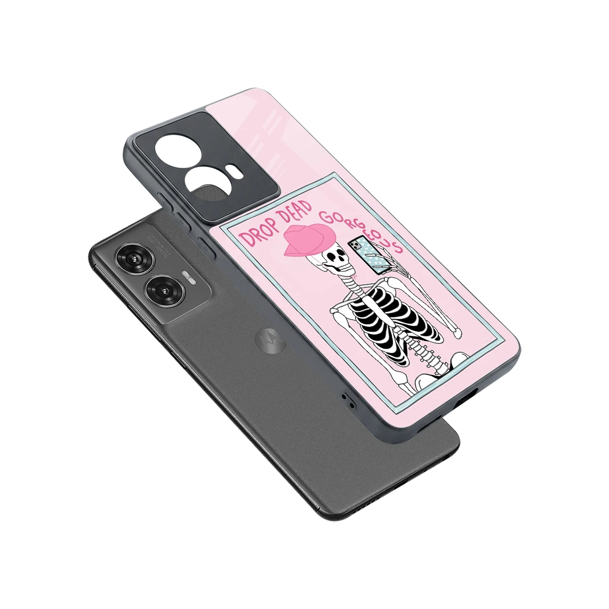 Drop Dead Gorgeous sleek motorola edge 50 fusion cover with tempered glass back and TPU edges