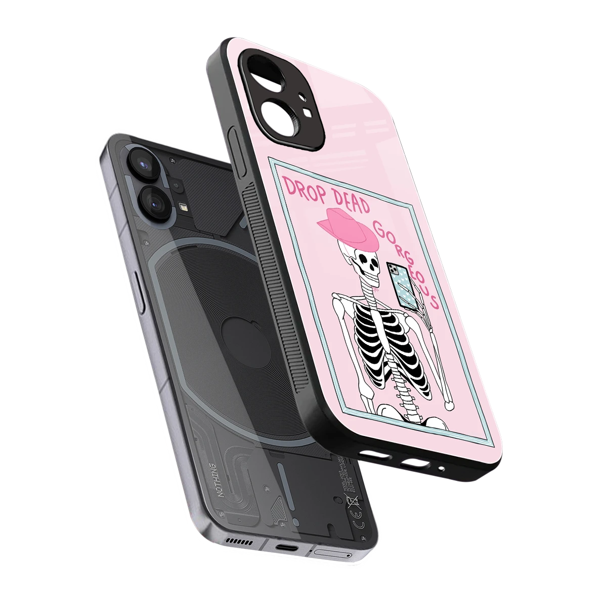 Drop Dead Gorgeous sleek nothing phone 1 cover with tempered glass back and TPU edges