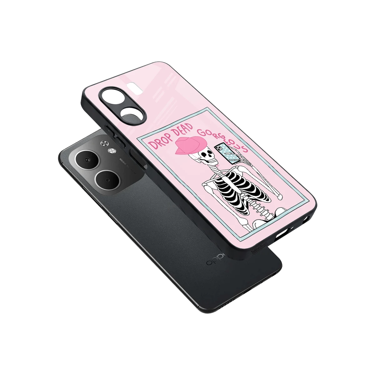 Drop Dead Gorgeous sleek oppo a5x 5g cover with tempered glass back and TPU edges