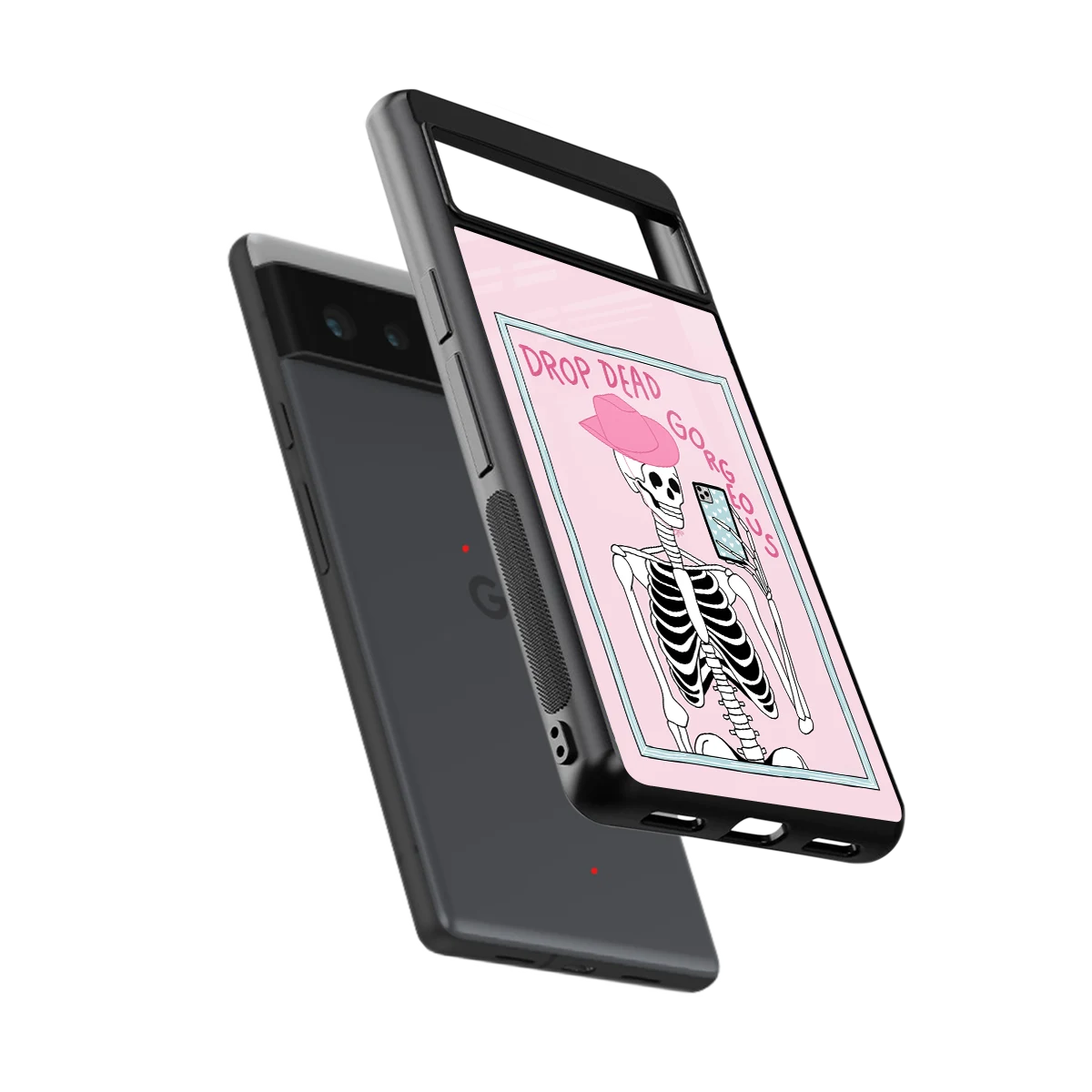 Drop Dead Gorgeous sleek google pixel 6a cover with tempered glass back and TPU edges