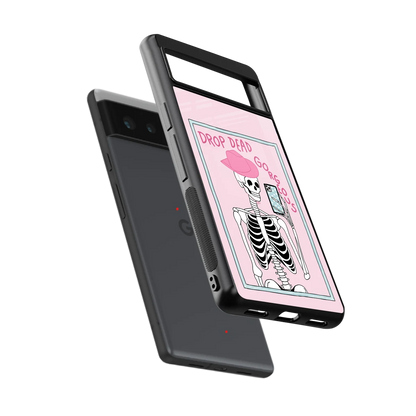 Drop Dead Gorgeous sleek google pixel 6a cover with tempered glass back and TPU edges