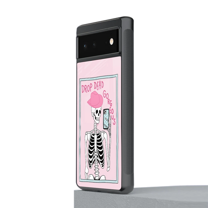 Drop Dead Gorgeous stylish phone case for google pixel 6a | glossy glass and slim fit