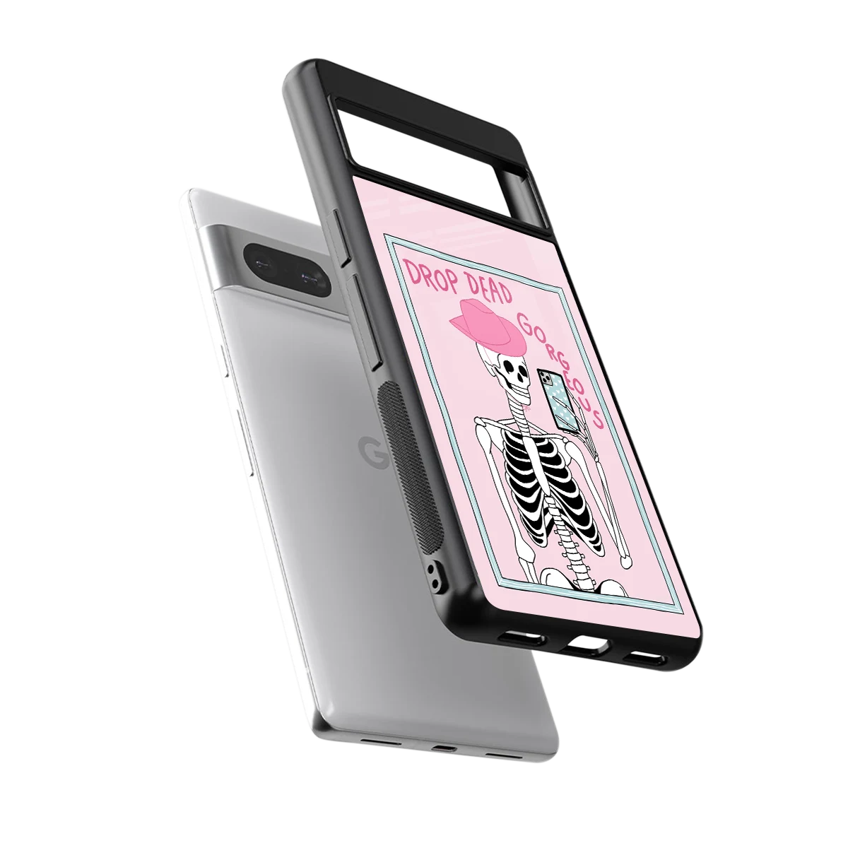 Drop Dead Gorgeous sleek google pixel 7a cover with tempered glass back and TPU edges