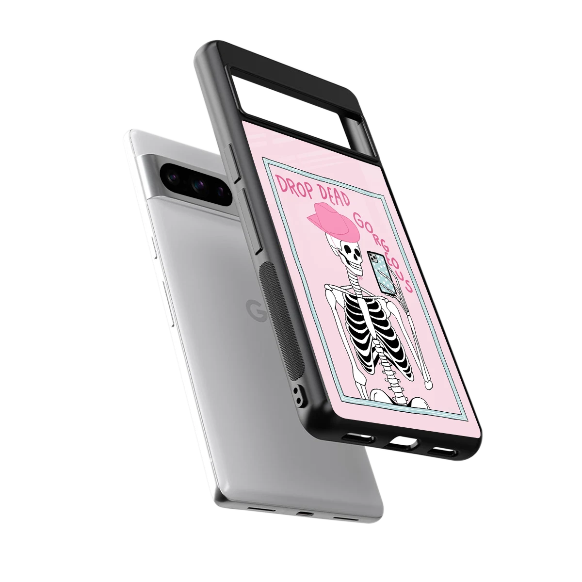 Drop Dead Gorgeous sleek google pixel 8 pro cover with tempered glass back and TPU edges